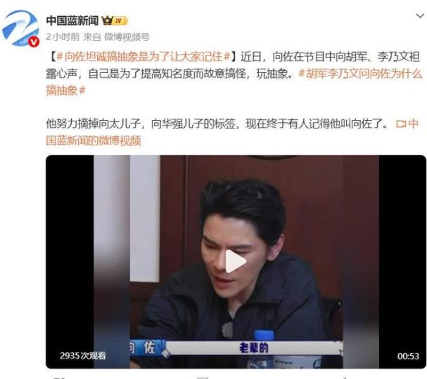向佐回应“抽象”标签，称“我是为了宣传我整个人，我需要人家看见我”_中国娱乐网_内地香港澳门台湾电影电视歌曲娱乐明星新闻