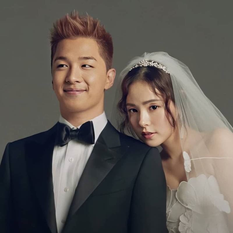 太阳与闵孝琳在2018年结婚。（图／YG娱乐）